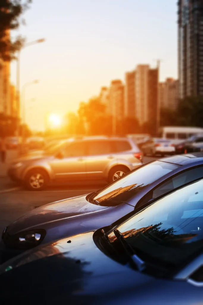 Cars in Queensland sunset
