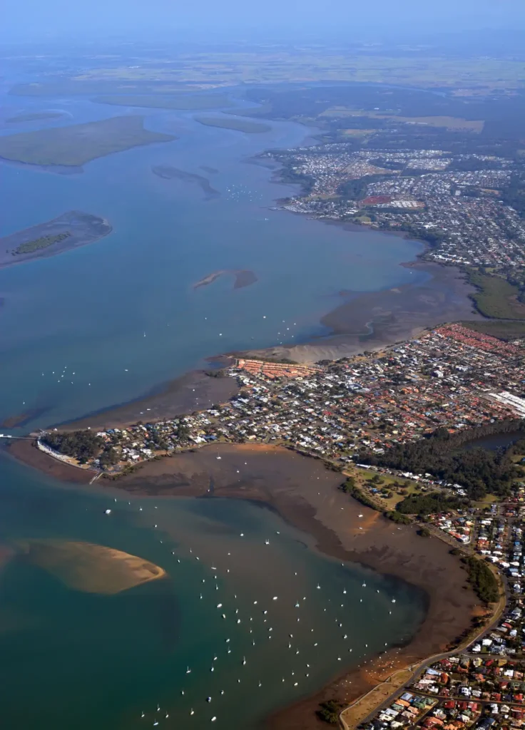 Point Victoria Aerial View, Brisbane Queensland Australia. Point Victoria and eastern coast aerial view, Brisbane, Queensland Australia