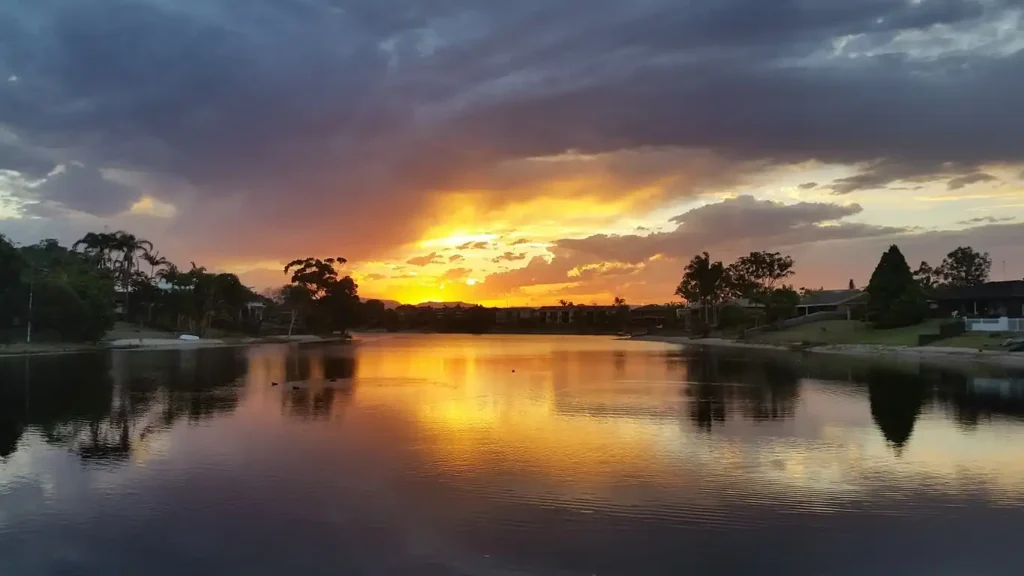 Sunset at Burleigh Waters, Gold Coast, Queensland, Australia