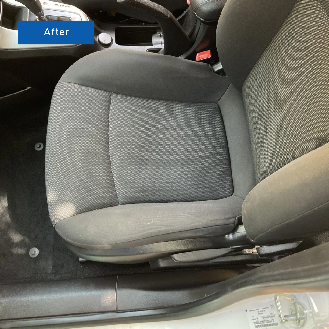 Same car seat after mould removal and deep clean